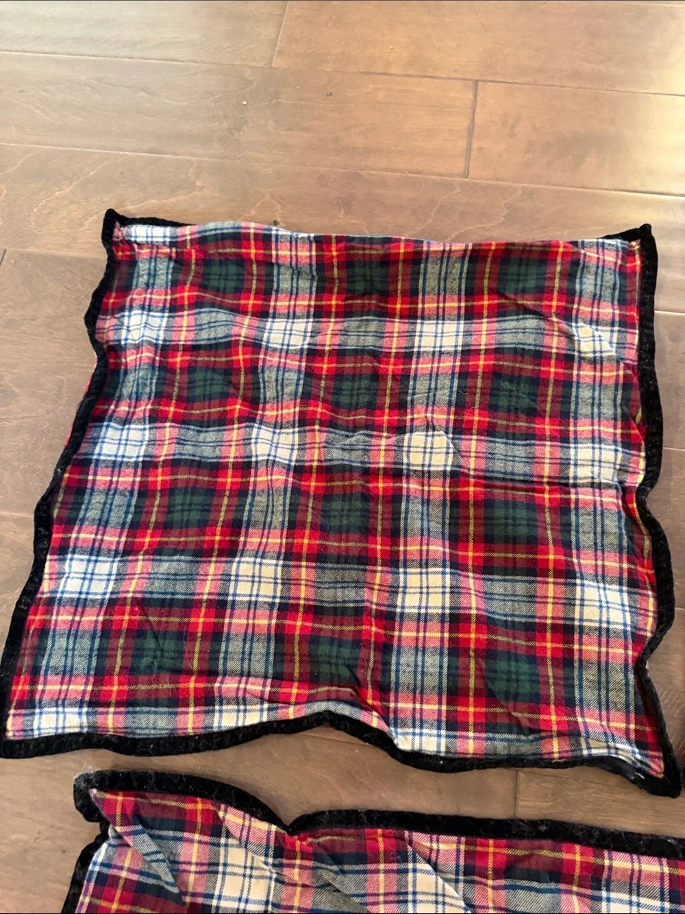 Ralph Lauren Plaid Flannel Pillow Covers in Red and Green - Set of 3
